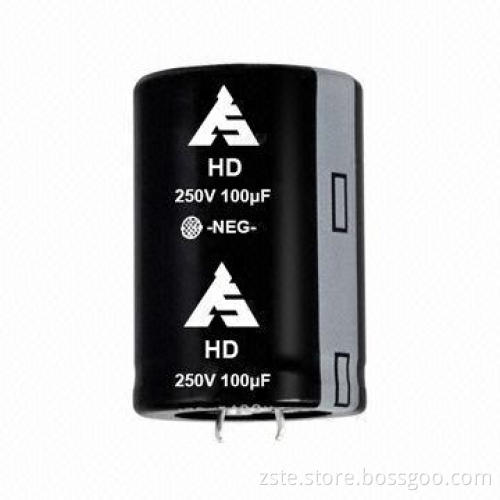 Snap-in Aluminum Electrolytic Capacitor with Large Capacitance, 250V, 100uf, 2000h